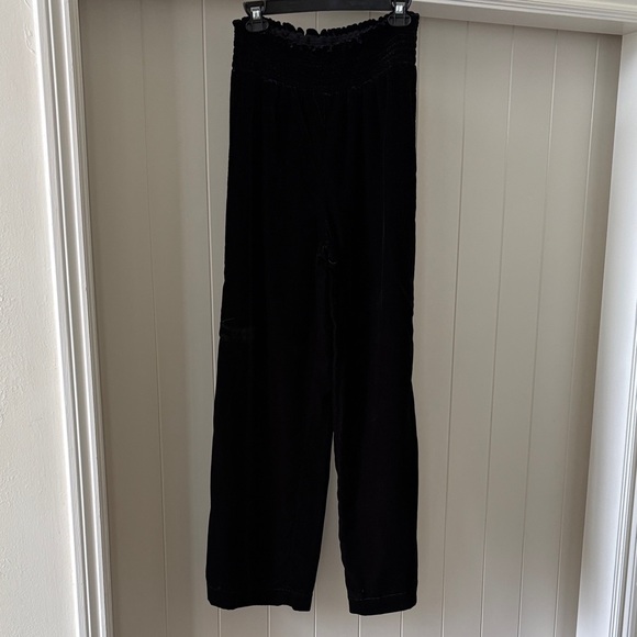 Maeve by Anthropologie Black Velvet Wide-Leg Pants measurements included - Picture 4 of 9